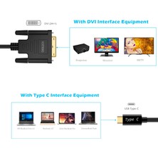 Choetech Çevirici Dönüştürücü Monitör Kablosu DVI Kablosu 4K@30Hz (6ft/1,8m) USB Tip CXCD-0018BK