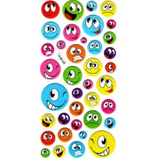 Limmy Sticker Kabartmalı Stiker Defter, Planlayıcı Etiket HL88 026 17 x 9 cm Renkli Emoji