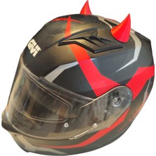 3D Fabrick Kask Boynuzu Kırmızı KB06, One Size
