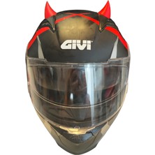 3D Fabrick Kask Boynuzu Kırmızı KB06, One Size