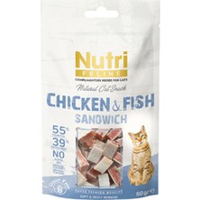 Nutri Feline Tahılsız 50 gr Tavuk Balık Etli Sandvic Kedi Ödülü 4 Adet