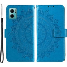 4U Sky Xiaomi Için Redmi Note 11E 5g/redmi 10 5g/redmi 10 Prime+ 5g Contizasyon Anti-Cüzdan Stand Tasarımı Mandala Çiçek Pu Deri Telefon Flip Kapak Telefon Kılıf Mavisi (Yurt Dışından)