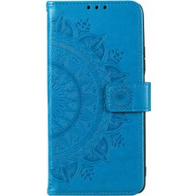 4U Sky Xiaomi Için Redmi Note 11E 5g/redmi 10 5g/redmi 10 Prime+ 5g Contizasyon Anti-Cüzdan Stand Tasarımı Mandala Çiçek Pu Deri Telefon Flip Kapak Telefon Kılıf Mavisi (Yurt Dışından)