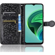 4U Sky Xiaomi Için Redmi Note 11E 5g/redmi 10 5g/redmi 10 Prime+ 5g Baskılı Nokta Desen Pu Deri Telefon Kılıf Cüzdan Stand Flip Cover-Black (Yurt Dışından)