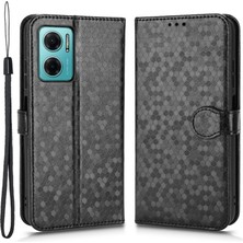 4U Sky Xiaomi Için Redmi Note 11E 5g/redmi 10 5g/redmi 10 Prime+ 5g Baskılı Nokta Desen Pu Deri Telefon Kılıf Cüzdan Stand Flip Cover-Black (Yurt Dışından)