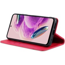 4U Sky Xiaomi Için Redmi Note 12S 4g Görüntüleme Standı Pu Deri Cüzdan Kılıfı Folio Telefon Kapak-Kırmızı (Yurt Dışından)