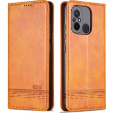 4U Sky Xiaomi Poco C55 4g/redmi 11A 4g/redmi 12C 4g Deri Telefon Kasası Cüzdan Standı Akıllı Telefon Kapak Kahverengi (Yurt Dışından)