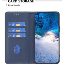 4U Sky Xiaomi Için BF18 Poco C55 4g/redmı 12C 4g Telefon Kapak Standı Pu Deri Kart Yuvaları Telefon Kılıf Mavisi (Yurt Dışından)