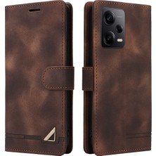 4U Sky Xiaomi Redmi Için Note 12 Pro 5g/note 12 Pro Speed ​​5g/poco X5 Pro 5g Deri Cüzdan Stand Telefon Kılıfı Cilt Touch Cover-Brown (Yurt Dışından)