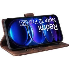 4U Sky Xiaomi Redmi Için Note 12 Pro 5g/note 12 Pro Speed ​​5g/poco X5 Pro 5g Deri Cüzdan Stand Telefon Kılıfı Cilt Touch Cover-Brown (Yurt Dışından)