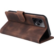 4U Sky Xiaomi Redmi Için Note 12 Pro 5g/note 12 Pro Speed ​​5g/poco X5 Pro 5g Deri Cüzdan Stand Telefon Kılıfı Cilt Touch Cover-Brown (Yurt Dışından)