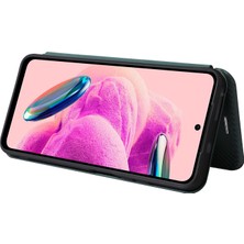 4U Sky Xiaomi Için Redmi Note 12S 4g Kart Tutucu Deri Telefon Kılıfı Karbon Fiber Doku Stand Kapak Yeşil (Yurt Dışından)