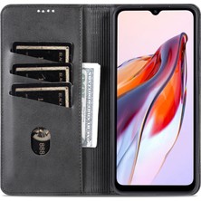 4U Sky Xiaomi Poco C55 4g/redmi 11A 4g/redmi 12C 4g Deri Telefon Kasası Cüzdan Standı Akıllı Telefon Kapak-Siyah (Yurt Dışından)