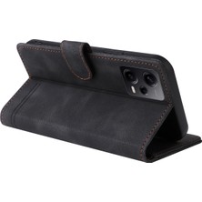 4U Sky Xiaomi Redmi Için Note 12 Pro 5g/note 12 Pro Speed ​​5g/poco X5 Pro 5g Deri Cüzdan Stand Telefon Kılıfı Cilt Touch Cover-Black (Yurt Dışından)