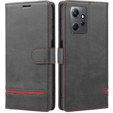 4U Sky Xiaomi Için Redmi Note 12 4g Cüzdan Telefon Kılıfı Yatay Hat Deri Deri Kapak Stand-Black (Yurt Dışından)