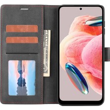 4U Sky Xiaomi Için Redmi Note 12 4g Cüzdan Telefon Kılıfı Yatay Hat Deri Deri Kapak Stand-Black (Yurt Dışından)