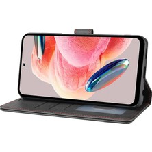 4U Sky Xiaomi Için Redmi Note 12 4g Cüzdan Telefon Kılıfı Yatay Hat Deri Deri Kapak Stand-Black (Yurt Dışından)