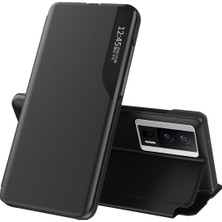 4U Sky Xiaomi Poco F5 Pro 5g/redmi K60 Pro 5G/K60 5g Cep Telefon Kılıfı Stand Pu Deri Kapak Pencere Black (Yurt Dışından)