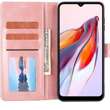 4U Sky Xiaomi Redmi Için 12C 4G/11A 4g/poco C55 4g Stand Cüzdan Kapağı Yatay Hat Deri Kılıf Pembe (Yurt Dışından)