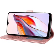 4U Sky Xiaomi Redmi Için 12C 4G/11A 4g/poco C55 4g Stand Cüzdan Kapağı Yatay Hat Deri Kılıf Pembe (Yurt Dışından)