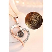 100 Dilde Seni Seviyorum Yazılı Kadın Kalp Kolye bbk51