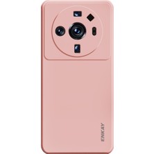 4U Sky Xiaomi 12S Ultra 5g Düz Kenar Sıvı Silikon Kasa Hassas Kesme Lens Koruma Kapak-Pembe (Yurt Dışından)