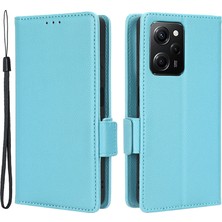 4U Sky Xiaomi Redmi Için Note 12 Pro 5g /not 12 Pro Hız 5g /poco X5 Pro 5g Litchi Doku Pu Deri Deri Flip Telefon Kılıf Standı Manyetik Kapatma Şok Geçirmez Cüzdan Kapağı Strap-Baby Mavi (Yurt Dışından)