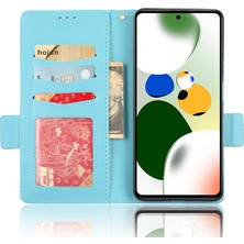 4U Sky Xiaomi Redmi Için Note 12 Pro 5g /not 12 Pro Hız 5g /poco X5 Pro 5g Litchi Doku Pu Deri Deri Flip Telefon Kılıf Standı Manyetik Kapatma Şok Geçirmez Cüzdan Kapağı Strap-Baby Mavi (Yurt Dışından)