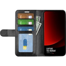 4U Sky Xiaomi Için 13 Ultra Folio Flip Pu Deri Telefon Kapağı Çılgın At Doku Cüzdan Stand Kılıf Black (Yurt Dışından)