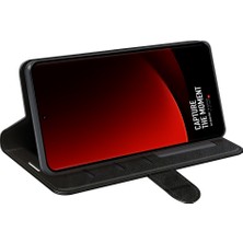 4U Sky Xiaomi Için 13 Ultra Folio Flip Pu Deri Telefon Kapağı Çılgın At Doku Cüzdan Stand Kılıf Black (Yurt Dışından)