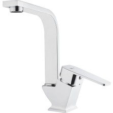 Eym Tema Kare Slim Tek Gövde Kuğu Lavabo Bataryası Krom