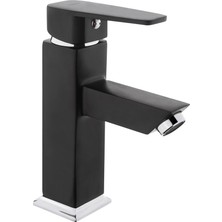 Eym Tema Kare Slim Tek Gövde Sabit Lavabo Bataryası Mat Siyah