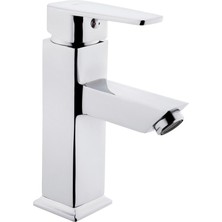 Eym Tema Kare Slim Tek Gövde Sabit Lavabo Bataryası Musluk Krom