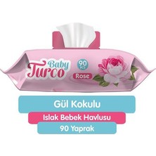 Baby Turco Islak Havlu Gül 90 Yaprak x 3 Adet