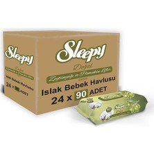 Sleepy Zeytinyağlı 90 Yaprak Islak Havlu x 24'lü Ekonomik Koli