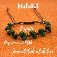Yıldız Doğal Taş 6mm Ipli Malakit Ayarlanabilir Ölçü Doğal Taş Bileklik