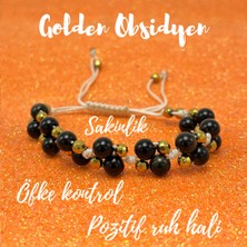 Yıldız Doğal Taş 6mm Ipli Golden Obsidyen Ayarlanabilir Ölçü Doğal Taş Bileklik