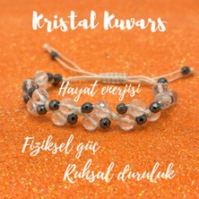 Yıldız Doğal Taş 6mm Ipli Kristal Kuvars Ayarlanabilir Ölçü Doğal Taş Bileklik