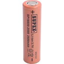 Ayt Supex 18650-2500 3.7V 2500 Mah Düz Kafa Li-Ion Pil Şarjlı Pil