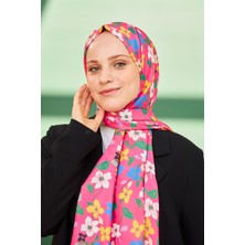 İpekhan Amelia Desenli Pamuk Şal Fuşya 3025-09