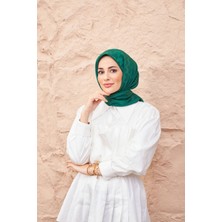 İpekhan Kazayağı Jakarlı Eşarp Zümrüt Yeşil 9901-08