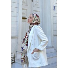 İpekhan Nature Frezya Soft Şal Gri Ekru 3038-02 İnce Kumaş Özellikleri ile Mevsimlik Kullanıma Uygun