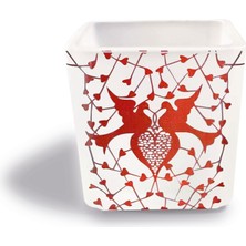 Tink DEKORATİF BUZLU CAM MUMLUK KAREN KUŞLAR DESEN 8X8 CM (2 Adet)