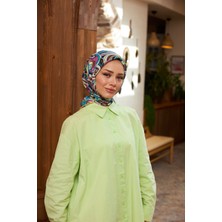 İpekhan Geo Oval Soft Eşarp Kahve Lacivert 1158-01