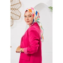 İpekhan Relax Geometrik Ala Soft Eşarp Açık Yeşil 1139-12