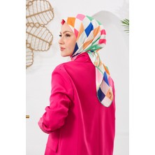 İpekhan Relax Geometrik Ala Soft Eşarp Açık Yeşil 1139-12