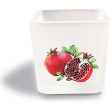 Tink DEKORATİF BUZLU CAM MUMLUK NAR DESEN 8X8 CM (2 Adet)