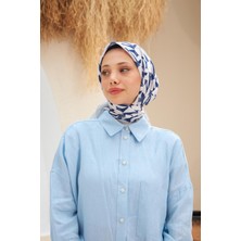 İpekhan Eva Desen Eşarp Lacivert Pudra 1132-03