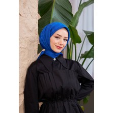 İpekhan Dama Jakarlı Eşarp Saks Mavi 9900-19