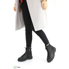 Mammamia Kadın Hakiki Deri Ortopedik Fermuarlı Spor Tarz Günlük Bot M24/KB5025